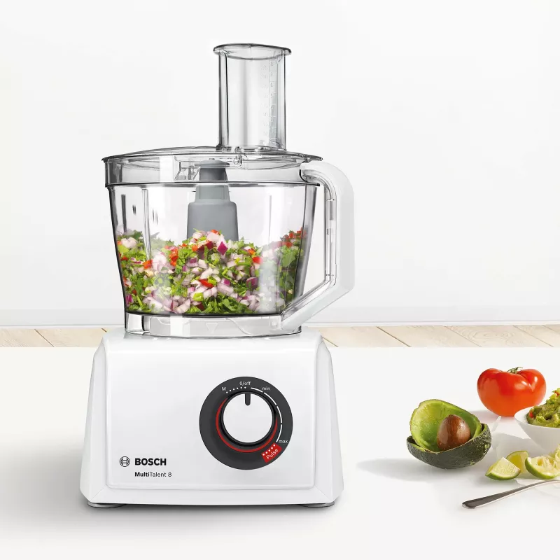 Food processor Bosch MC812W501 — 1000 W, 3.9 L bowl, white, stainless steel blades