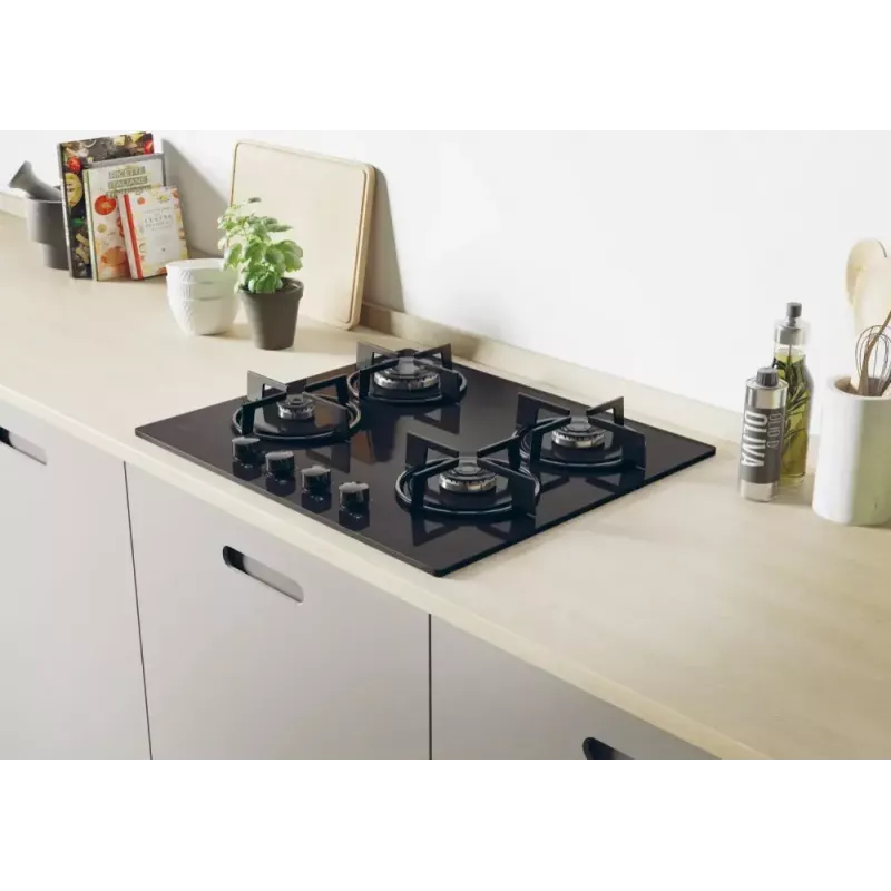 Candy CVW6BB hob Black Built-in 59.5 cm Gas 4 zone(s)