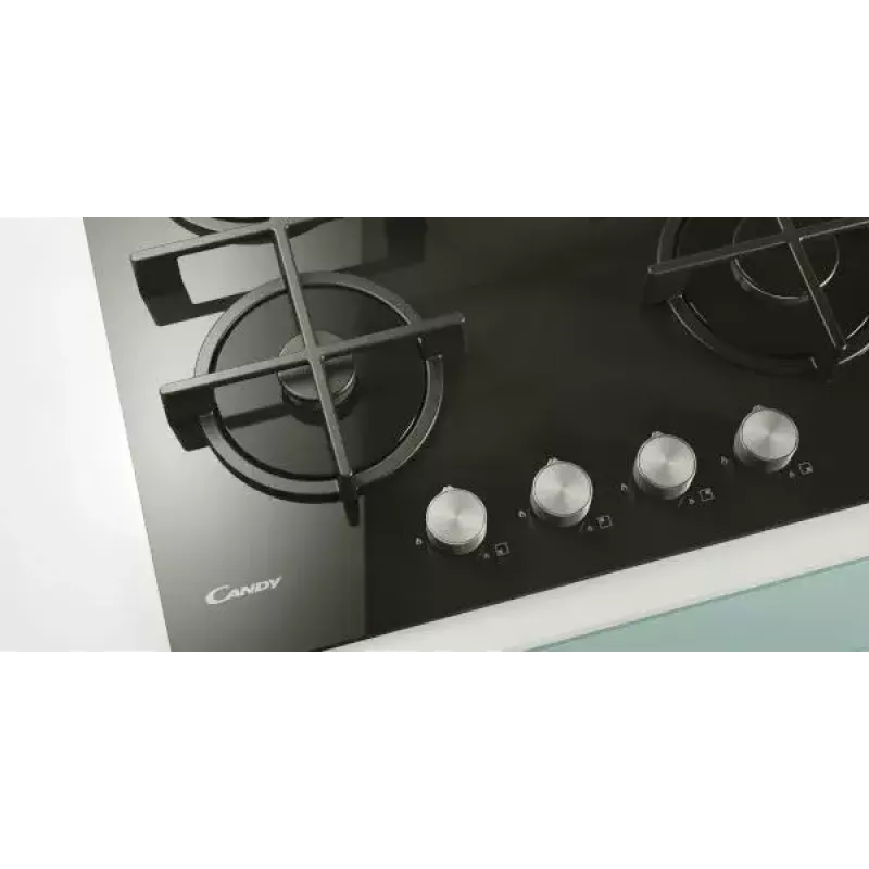 Candy CVW6BB hob Black Built-in 59.5 cm Gas 4 zone(s)