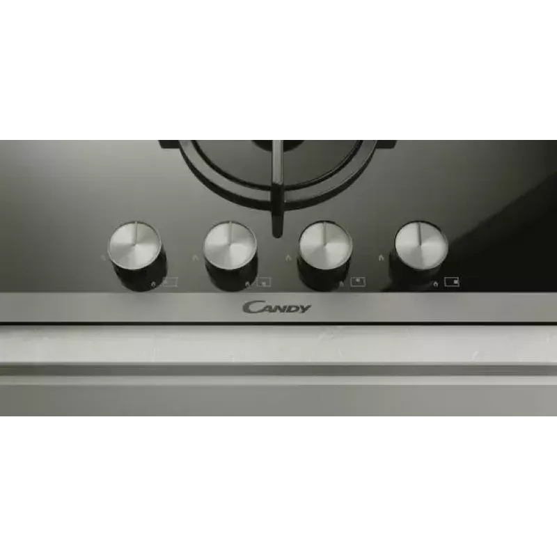 Candy CVW6BB hob Black Built-in 59.5 cm Gas 4 zone(s)