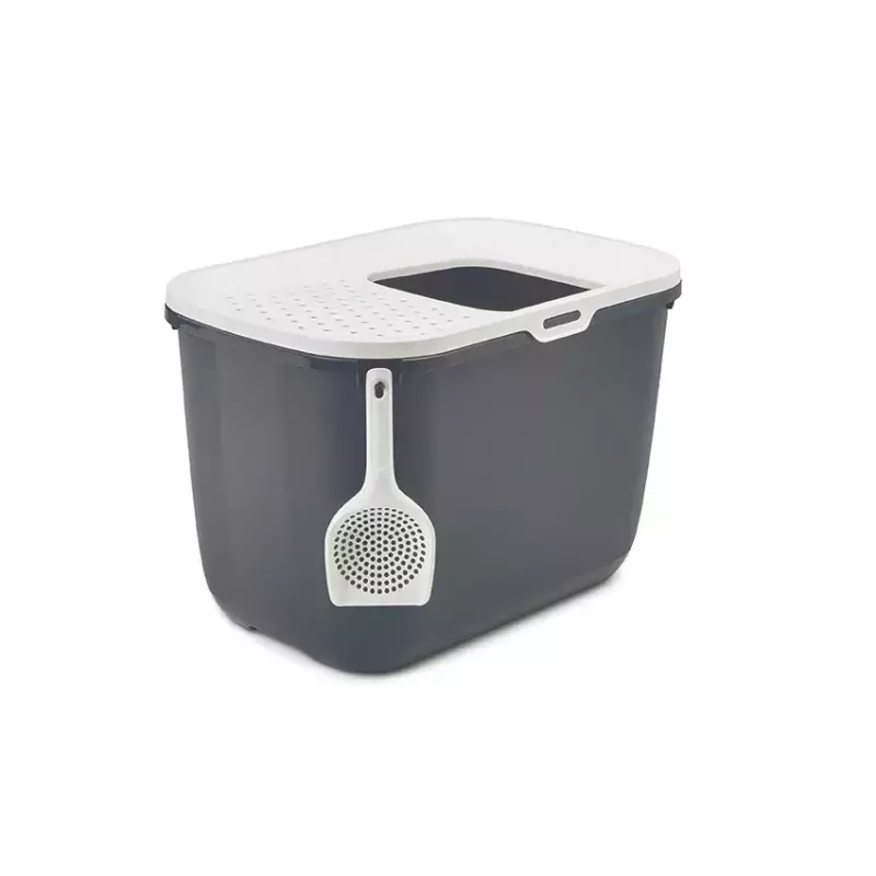 Top-entry litter box Savic Hop In, plastic, anthracite/white, 585×390×395 mm