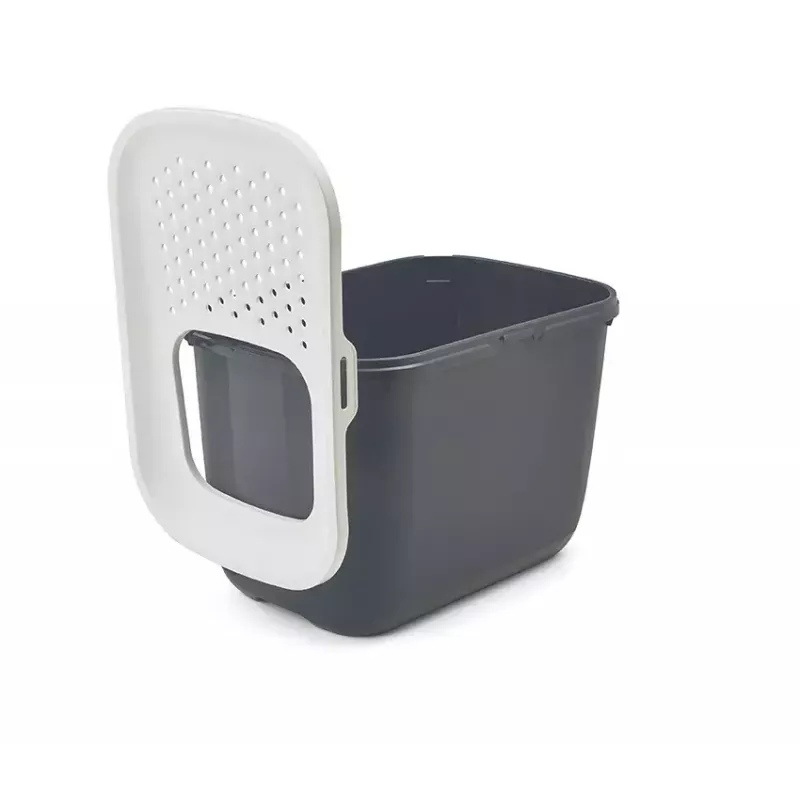 Top-entry litter box Savic Hop In, plastic, anthracite/white, 585×390×395 mm