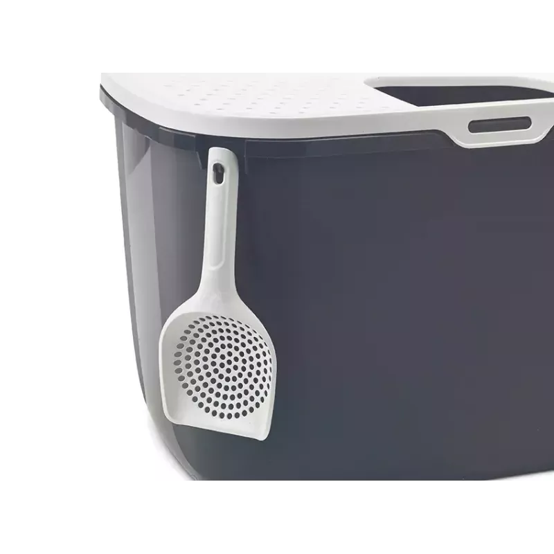 Top-entry litter box Savic Hop In, plastic, anthracite/white, 585×390×395 mm