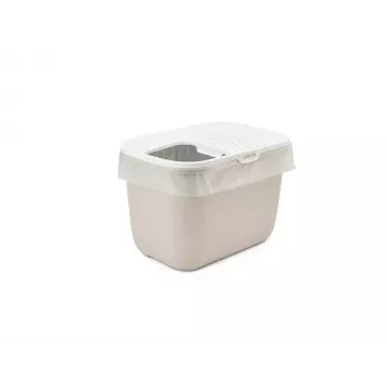 Top-entry litter box Savic Hop In, plastic, beige/white, 585×390×395 mm