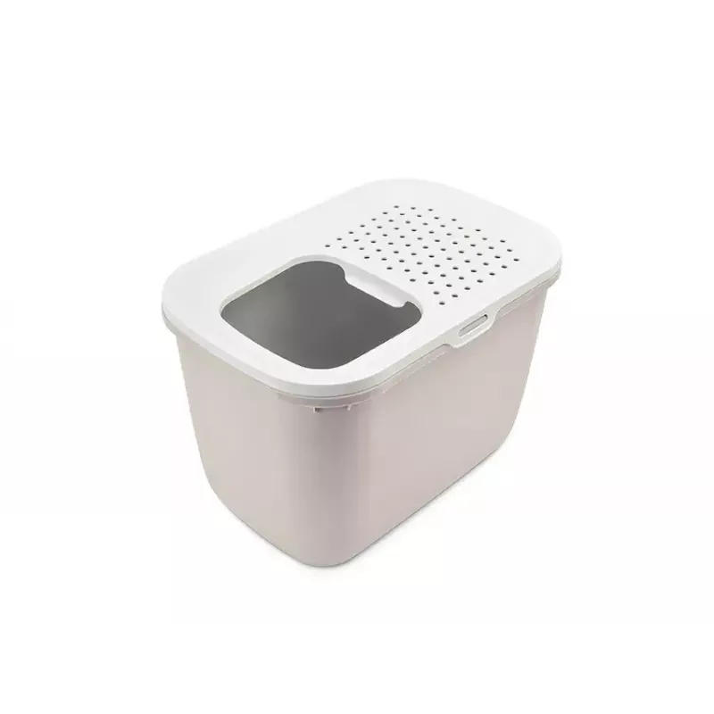 Top-entry litter box Savic Hop In, plastic, beige/white, 585×390×395 mm