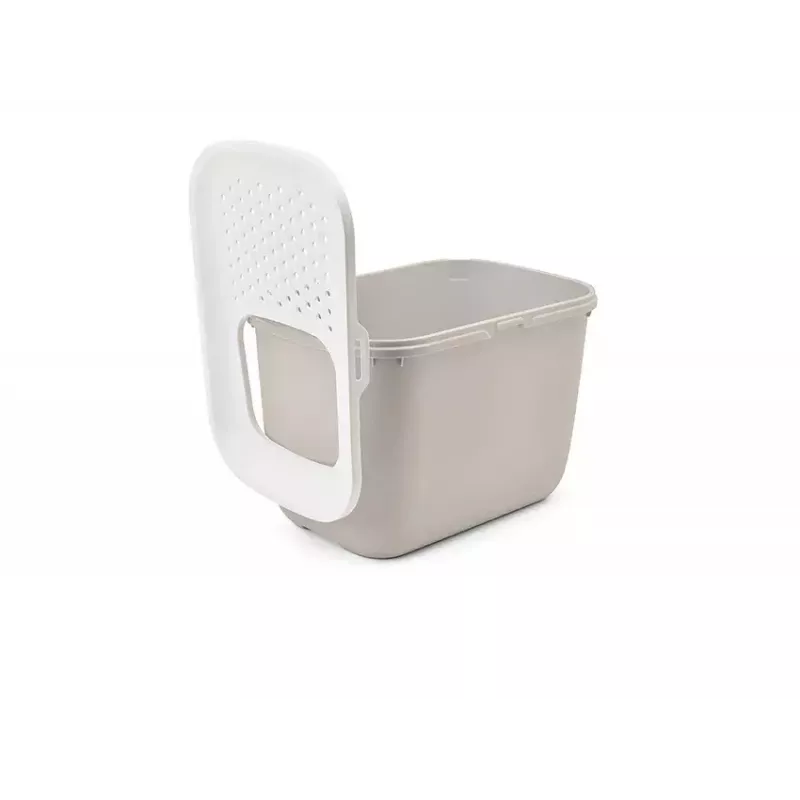 Top-entry litter box Savic Hop In, plastic, beige/white, 585×390×395 mm