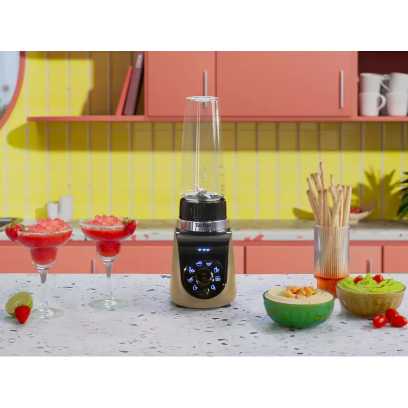 Tabletop blender Tefal Blend Up BL190AF0 — 0.85 L bowl, 1000 W, 6-blade Powelix, pulse, ice-crush (Transparent/Black/Beige)
