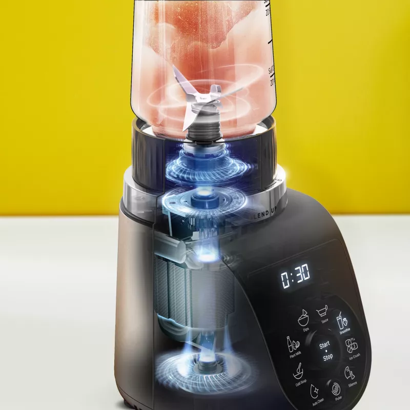 Tabletop blender Tefal Blend Up BL190AF0 — 0.85 L bowl, 1000 W, 6-blade Powelix, pulse, ice-crush (Transparent/Black/Beige)