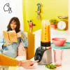 Tabletop blender Tefal Blend Up BL190AF0 — 0.85 L bowl, 1000 W, 6-blade Powelix, pulse, ice-crush (Transparent/Black/Beige)