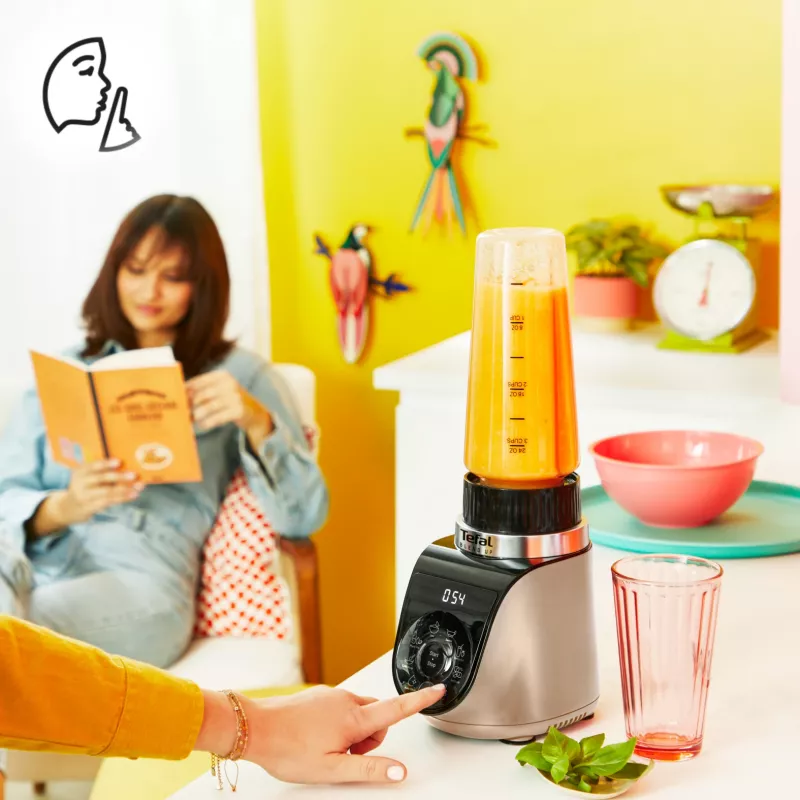 Tabletop blender Tefal Blend Up BL190AF0 — 0.85 L bowl, 1000 W, 6-blade Powelix, pulse, ice-crush (Transparent/Black/Beige)