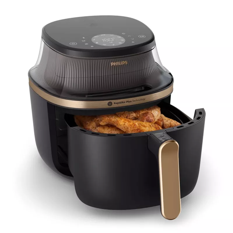 Hot air fryer Philips 3000 series NA342/00 — 7.2 L, 2000 W, 16 programs, Touch control, Black Gold