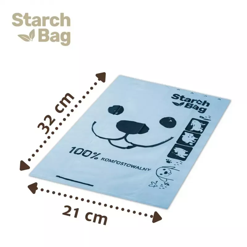 Poop bags Starch Bag STARCHBAG BIO black 8×15 pcs compostable vegetable-fiber bags for cat waste