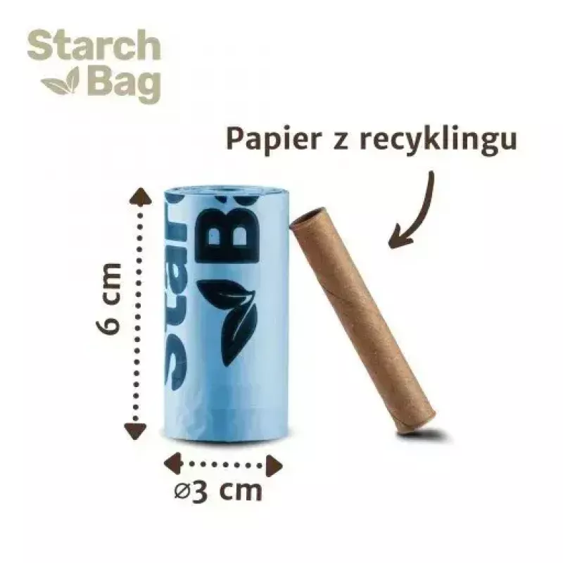 Poop bags Starch Bag STARCHBAG BIO black 8×15 pcs compostable vegetable-fiber bags for cat waste