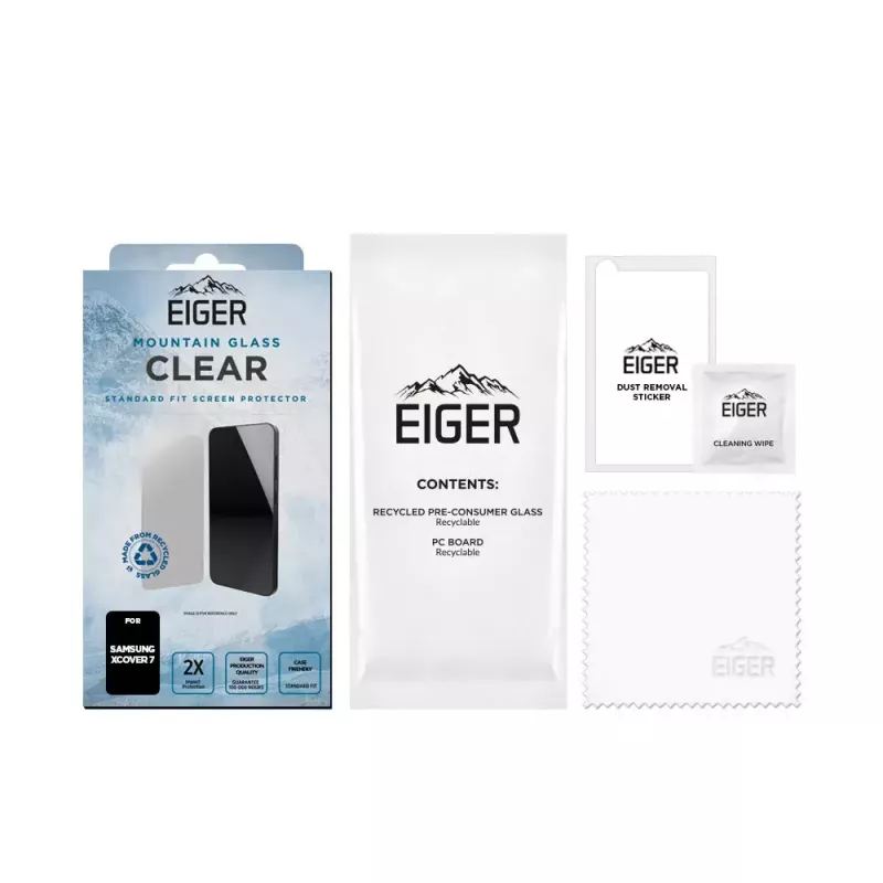 Screen Protector EIGER EGSP00958 Samsung Galaxy Xcover7 Tempered Glass Drop Proof Scratch Resistant Shock Resistant