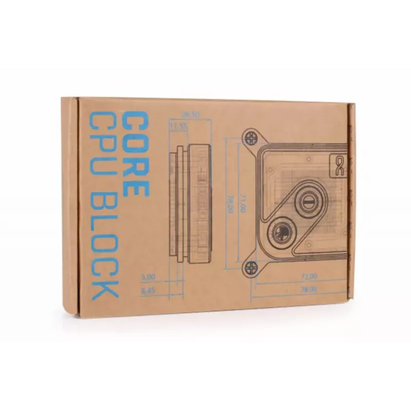 Water block Alphacool Core 1 Aurora Brass Copper Nickel Transparent White 72mm