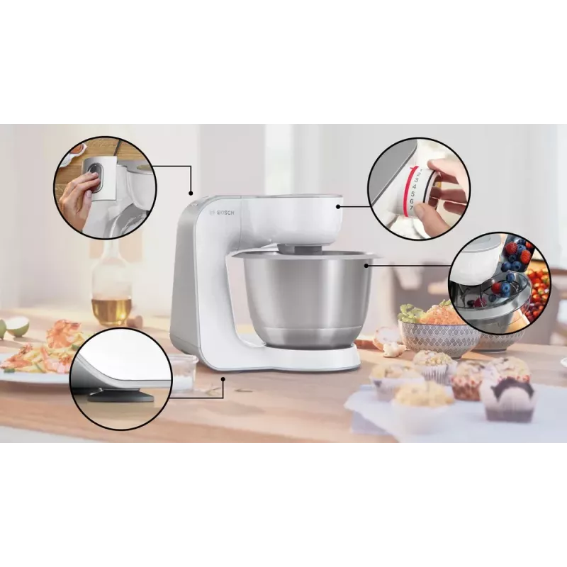 Food processor Bosch Serie 4 MUM58200 — 1000 W, 3.9 L stainless steel bowl, white
