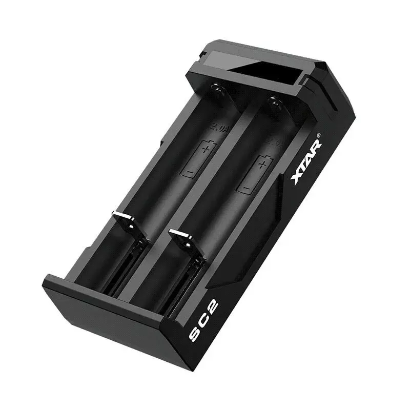 Battery charger XTAR SC2 Li-ion 18650 USB-C 2 slots, USB-C power, LED indicators, black