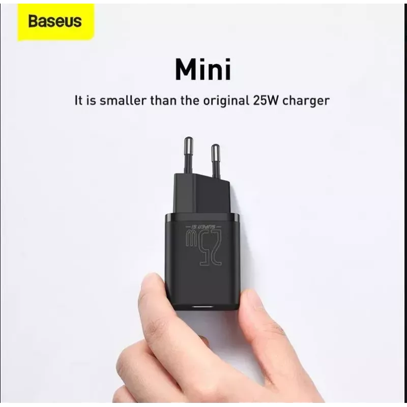 Indoor Charger Baseus TZCCSUP-L01, USB-C 1 port, 18W, 100–240V AC, 1 m cable, Black