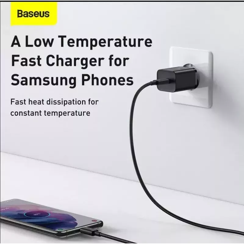 Indoor Charger Baseus TZCCSUP-L01, USB-C 1 port, 18W, 100–240V AC, 1 m cable, Black