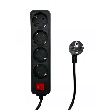 Microconnect MC-GRU0045BS power extension 5 m 4 AC outlet(s) Indoor Black