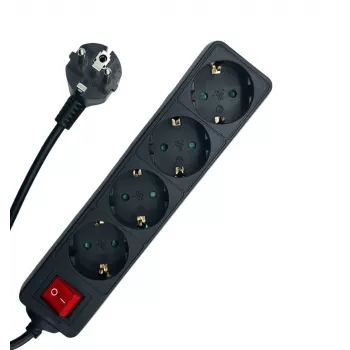 Microconnect MC-GRU0045BS power extension 5 m 4 AC outlet(s) Indoor Black