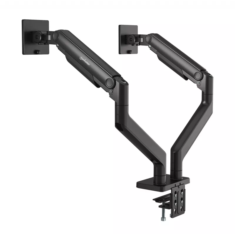 Manhattan TV & Monitor Mount Desk Full Motion Spring 2 screens 13-45 Black