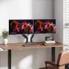 Manhattan TV & Monitor Mount Desk Full Motion Spring 2 screens 13-45 Black
