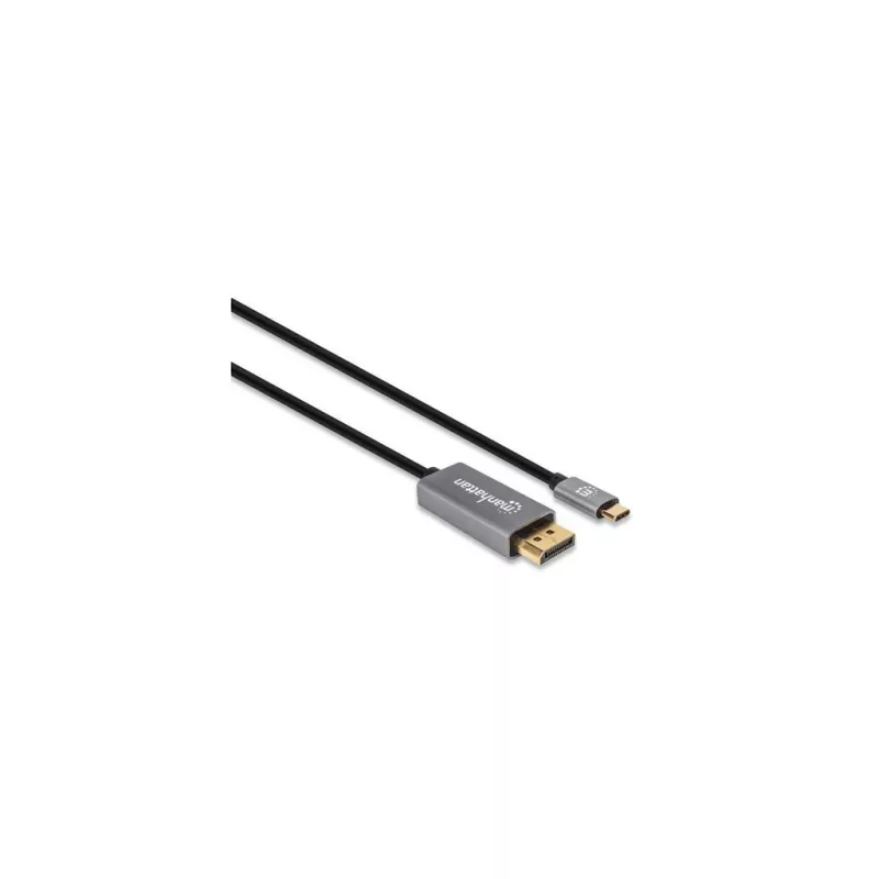 Manhattan USB-C to DisplayPort 1.4 Cable, 8K@60Hz, 3m, Male to Male, Not Bi-Directional, Black, Three Year Warranty