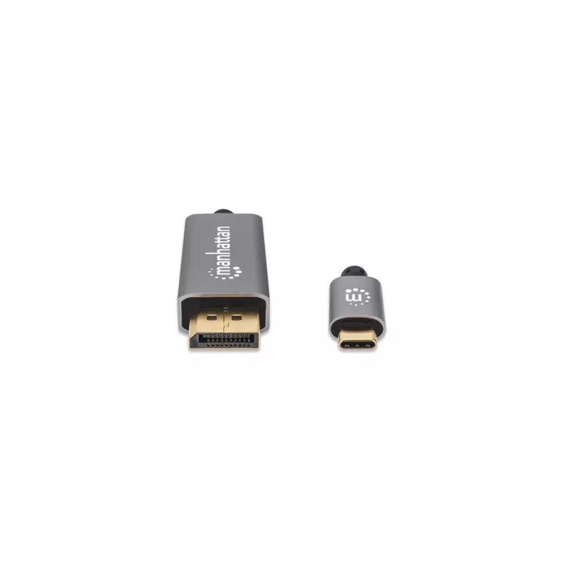 Manhattan USB-C to DisplayPort 1.4 Cable, 8K@60Hz, 3m, Male to Male, Not Bi-Directional, Black, Three Year Warranty