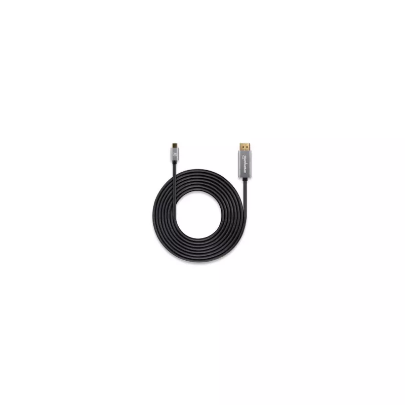 Manhattan USB-C to DisplayPort 1.4 Cable, 8K@60Hz, 3m, Male to Male, Not Bi-Directional, Black, Three Year Warranty