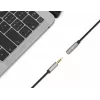 3.5mm Extension Cable Manhattan 1m Male/Female Slim Design Black/Silver