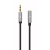 3.5mm Extension Cable Manhattan 1m Male/Female Slim Design Black/Silver