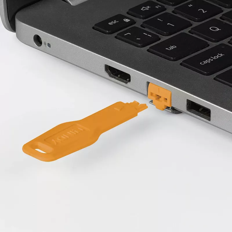 Port blocker Lindy RJ45 Port Locks Orange 10x + 1 Key