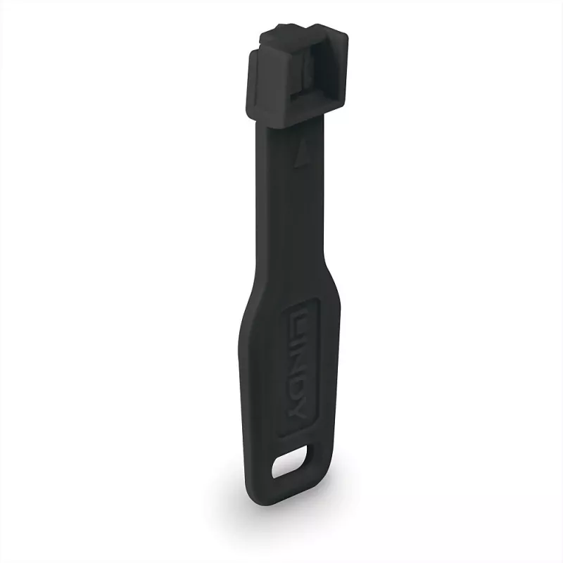 Port blocker set Lindy RJ45 Port Locks Black — 10 pieces + 1 key, compatible with RJ-45 ports