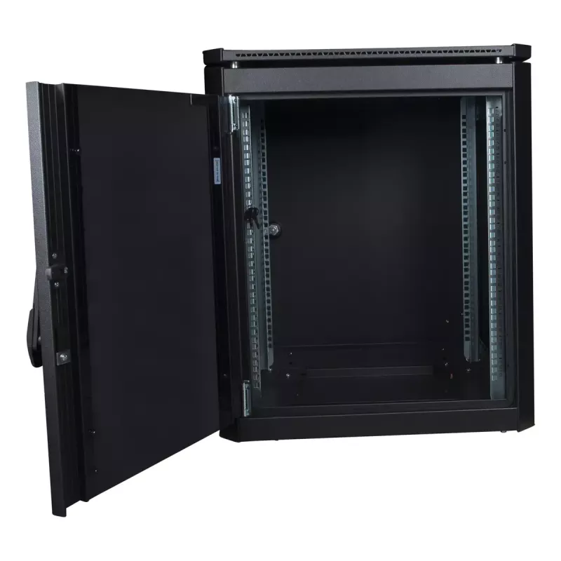 Lanview RDL12U66BL Freestanding 12U Rack Cabinet, 600x600mm, 600kg Load, IP40, Black