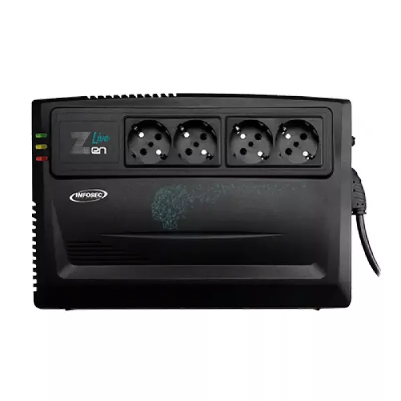Uninterruptible power supply Infosec Zen Live 800 Line-Interactive 0.8 kVA (480 W) 4 AC outlets, 12 V 7 Ah battery