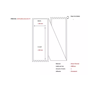 Thermal adhesive shipping label Capture SHIPLABEL102X192-FF 102 x 192 mm