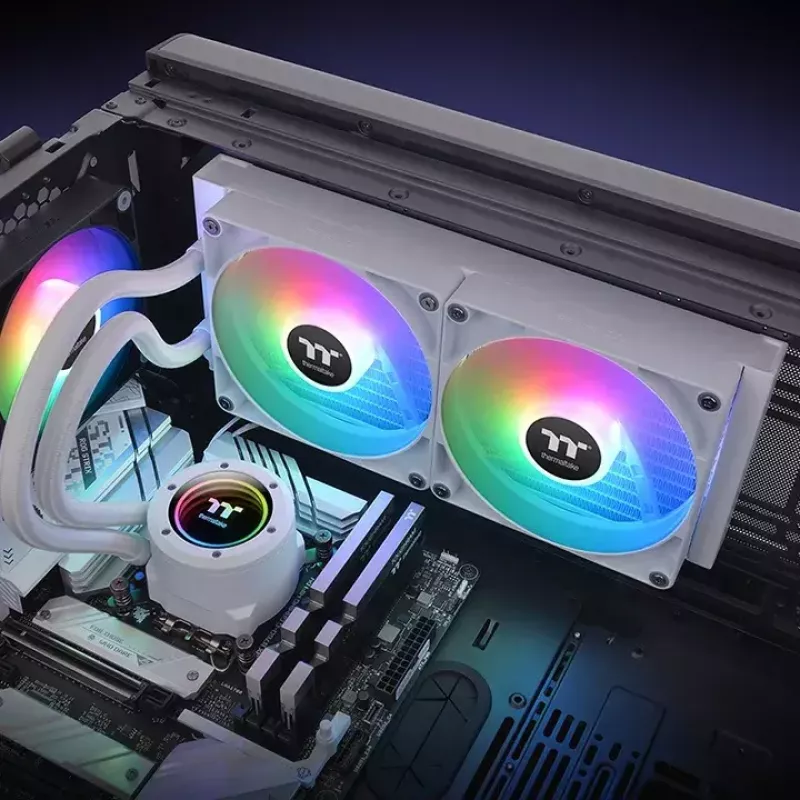 All-in-one liquid cooler Thermaltake CL-W377-PL14SW-A 14 cm White 84.32 cfm