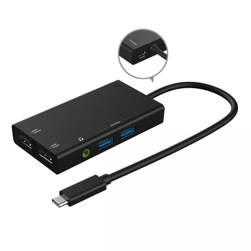 Video Capture USB Hub j5create JVA01-N 1920x1080 30Hz Black