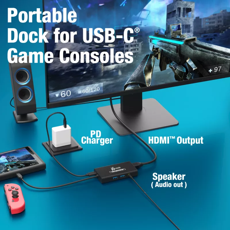 Video Capture USB Hub j5create JVA01-N 1920x1080 30Hz Black