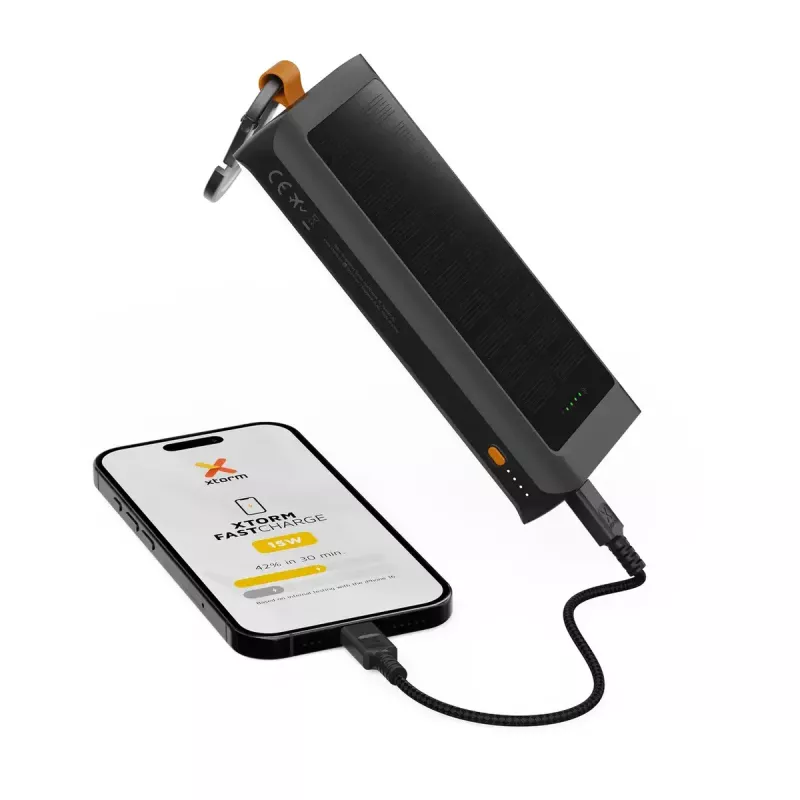 Power bank Xtorm XG2S101 — 10000 mAh LiPo, 30 W, USB‑C + USB‑A, Grey/Black/Orange