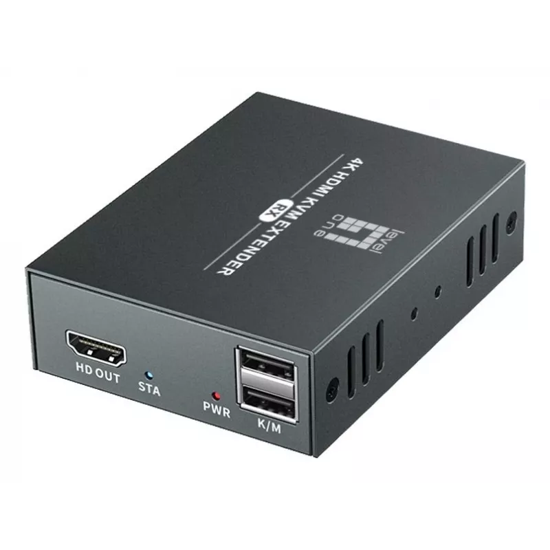 AV extender (transmitter & receiver) LEVELONE HVE-8111, 3840x2160, Cat6, USB-A/USB-B, DC 12V (2 pcs)