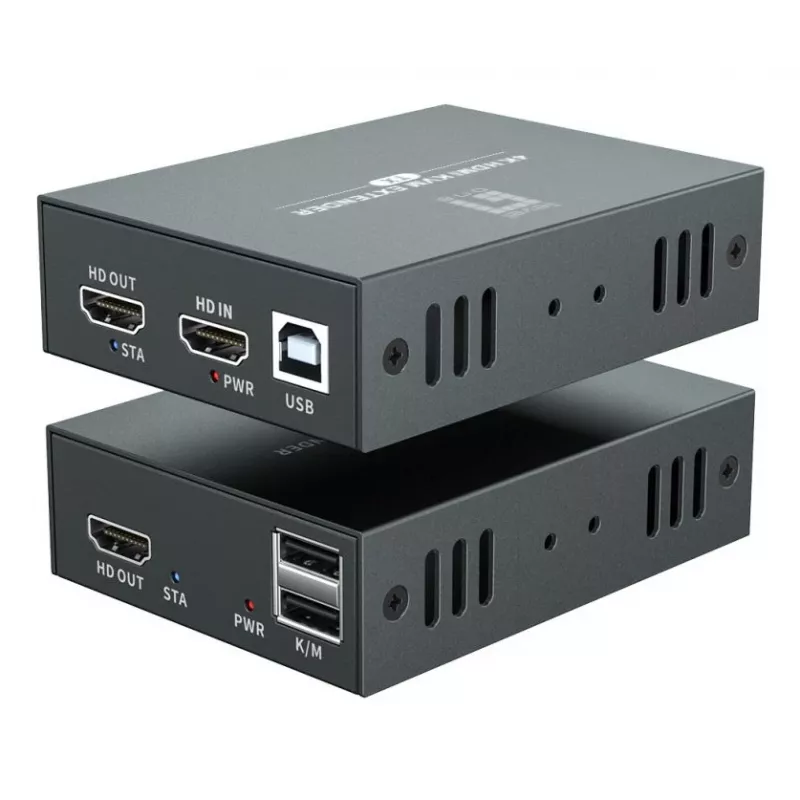 AV extender (transmitter & receiver) LEVELONE HVE-8111, 3840x2160, Cat6, USB-A/USB-B, DC 12V (2 pcs)
