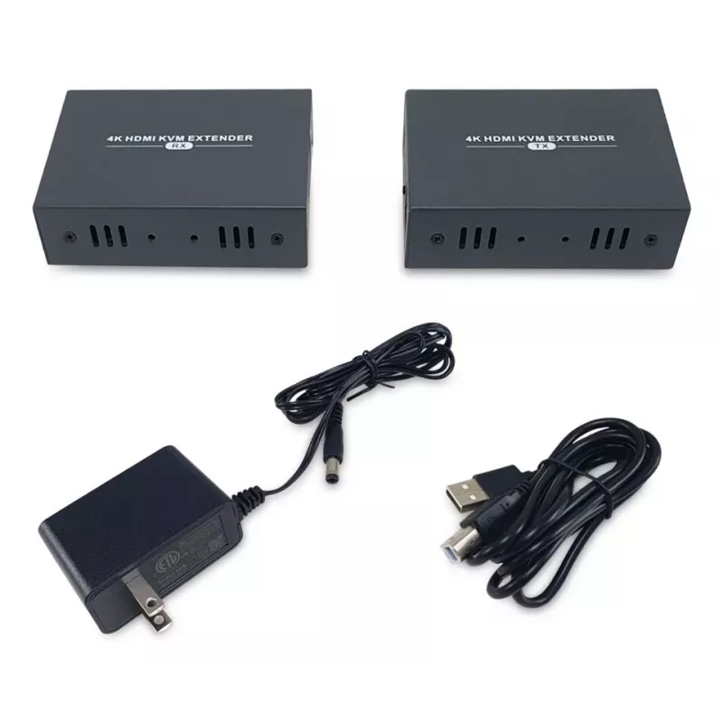 AV extender (transmitter & receiver) LEVELONE HVE-8111, 3840x2160, Cat6, USB-A/USB-B, DC 12V (2 pcs)