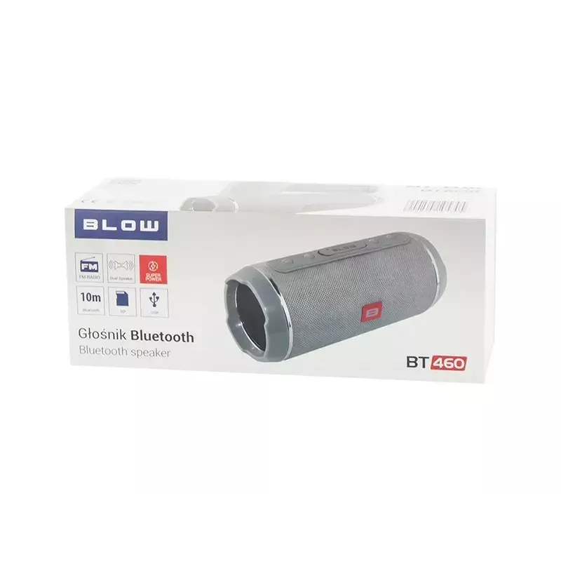 Mono portable speaker BLOW BT-460 GREY — 5 W RMS, 2000 mAh battery, Bluetooth 4.0, MicroSD, FM, AUX