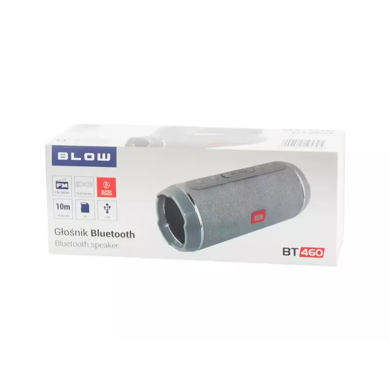 Mono portable speaker BLOW BT-460 GREY — 5 W RMS, 2000 mAh battery, Bluetooth 4.0, MicroSD, FM, AUX
