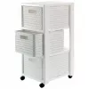 Shelf rotho Country plastic storage shelf 3-drawer, white, 71.2×32.5×37.5 cm, technopolymer, wheels