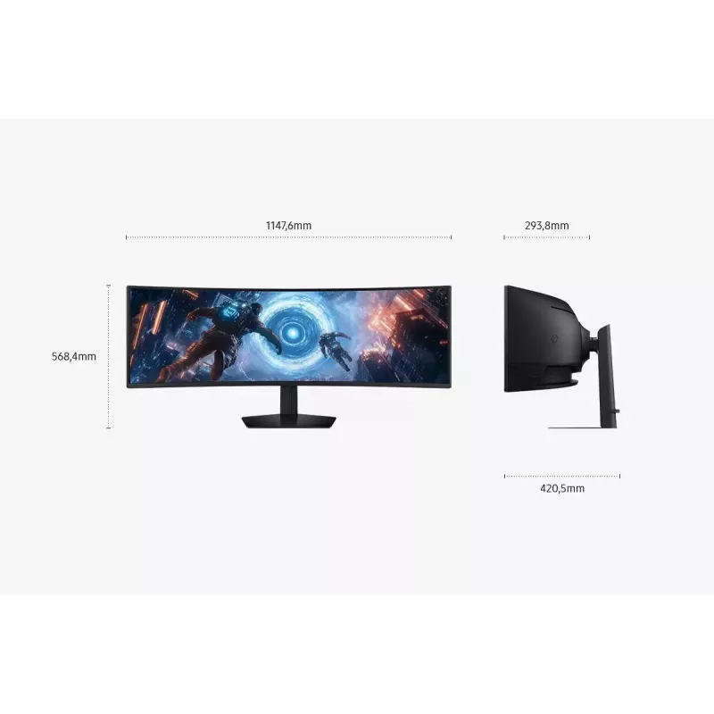 Samsung S49FG912EU computer monitor 124.5 cm (49 inch) 5120 x 1440 pixels Dual QHD LCD Black