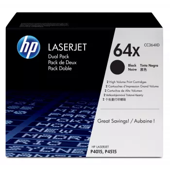 HP 64X 2-pack High Yield Black Original LaserJet Toner Cartridges