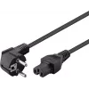 Goobay Angled Connection Cable 2m Black Power Plug Type F C15 Coupler